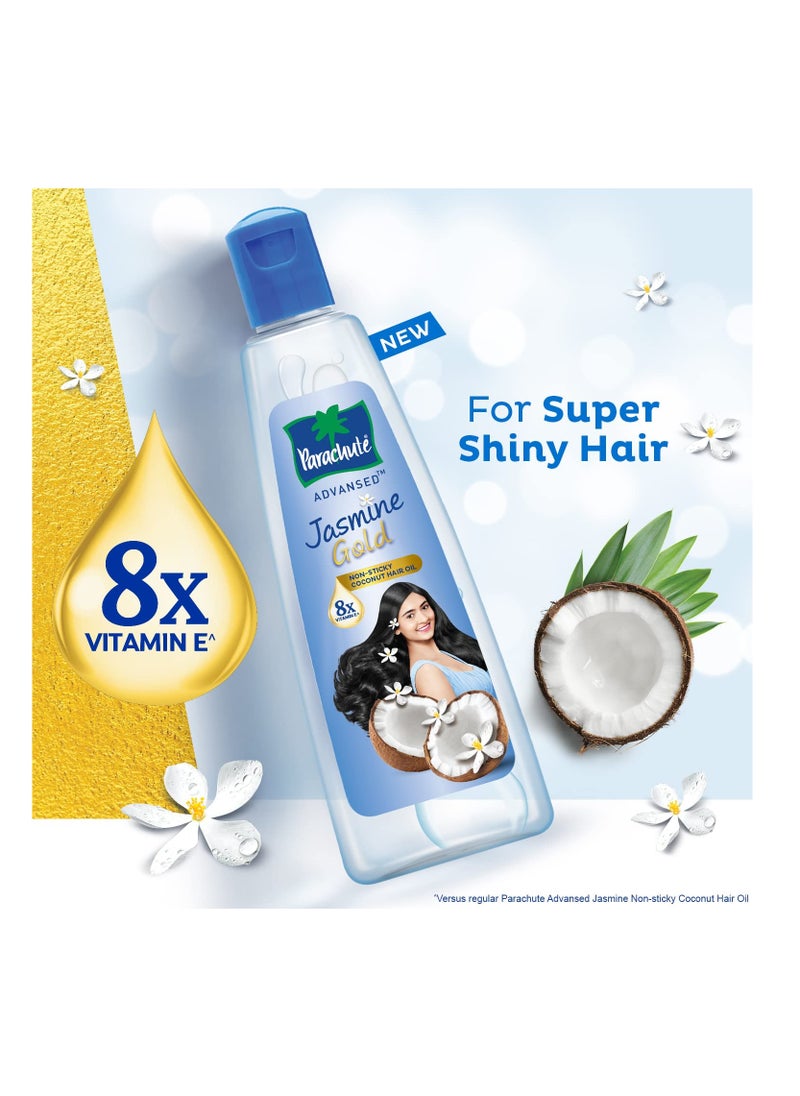 Parachute Parachute Advansed Jasmine Gold Non Sticky Coconut Hair Oil With Vitamin E For Super Shiny Hair 500ml And Soft Touch Body Lotion With Honey 100% Natural Dry Skin Moisturizer 250 ml  - Image 2