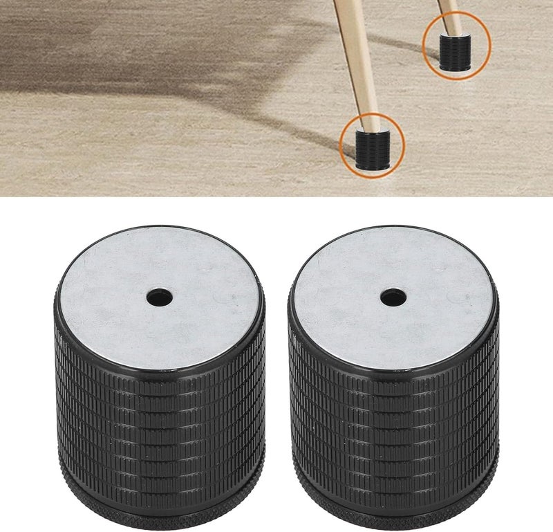 Adjustable Furniture Leg Risers Strong Support for Sofa Chair Bed Furniture 43-75mm Aluminum Alloy 2Pcs for Home Improvement (Glossy Black) - Image 2