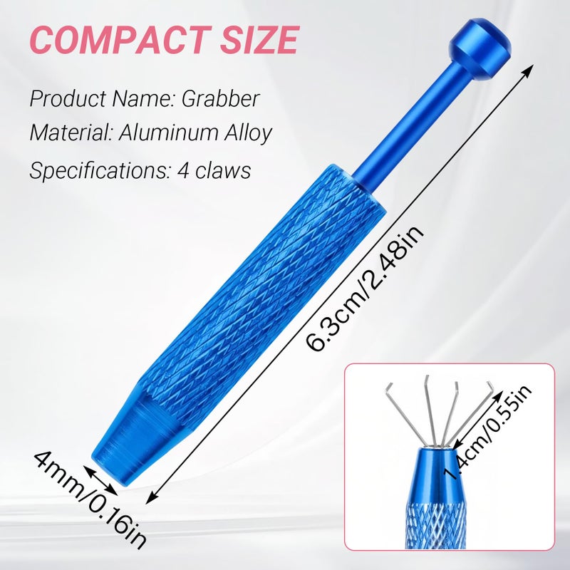 Hualleko Piercing Ball Grabber Tool,4-Claw Stainless Steel Jeweler Pick Up Tools,Septum Ball Screw Tool for Piercing Changing/Removal/Holder,Earring Pearl Grabber for Jewelry/Electronic Components - Image 2