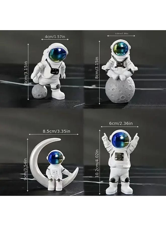 4 Styles Astronaut Statue Set Miniature Model Home Desk Decoration Birthday Gift - Image 4
