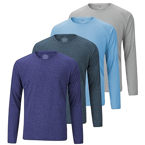 AKAWOOKO 4 Pack Men's Dry Fit T Shirts, Athletic Running Gym Workout Short Long Sleeve Tee Shirts for Men (Large, D04) - Image 5