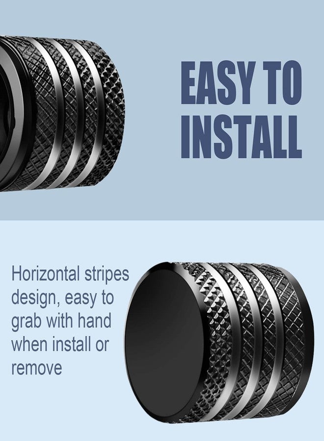 DECURCAR Tire Valve Stem Cap Cover - (12 Pack) Tire Air Caps Metal with Plastic Liner Corrosion Resistant Leak-Proof for Car Truck Motorcycle SUV and Bike Black - Image 4