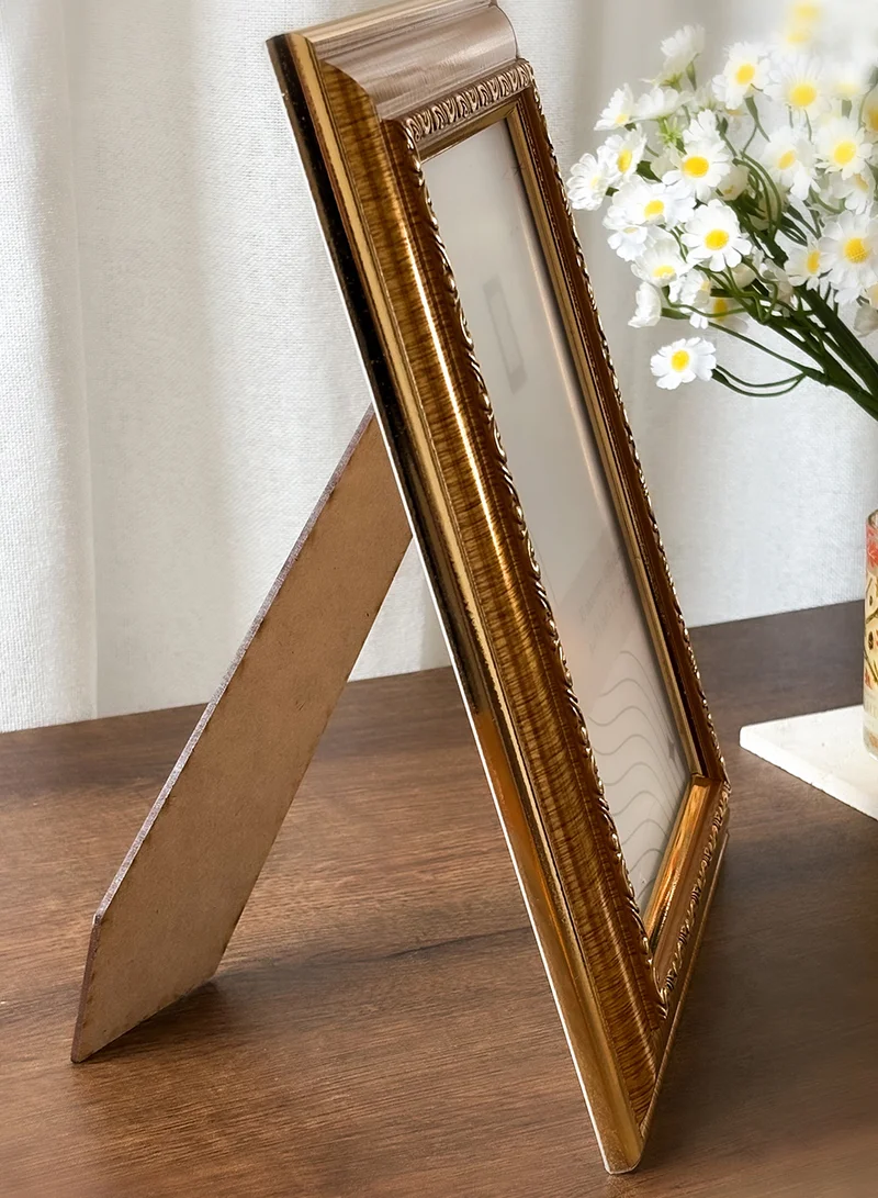 LOWHA Ornate Tabletop Picture Photo Frame with MDF Backing Includes Built-in Stand and Acrylic Front