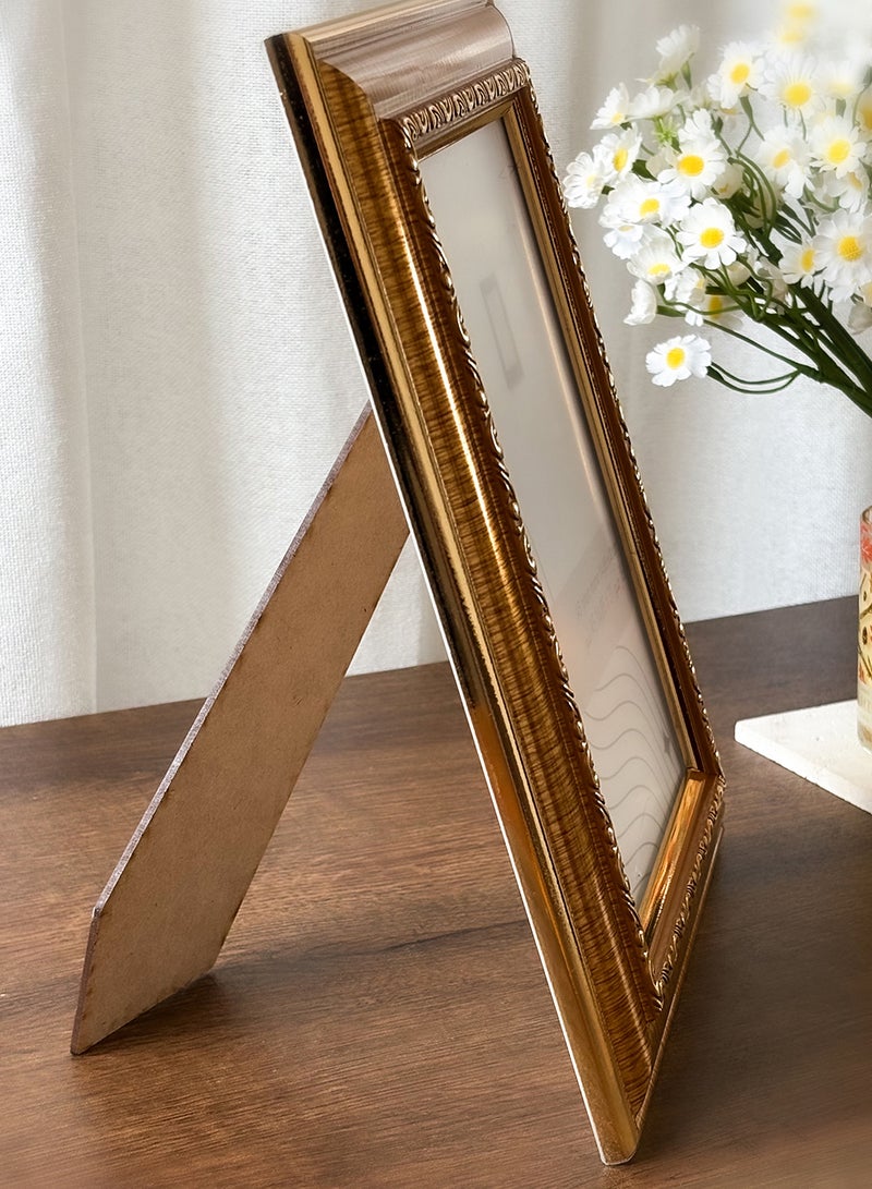 إطار صور مزخرف مع واجهة أمامية من الأكريليك وخشب MDF خلفي مزود بحامل مدمج