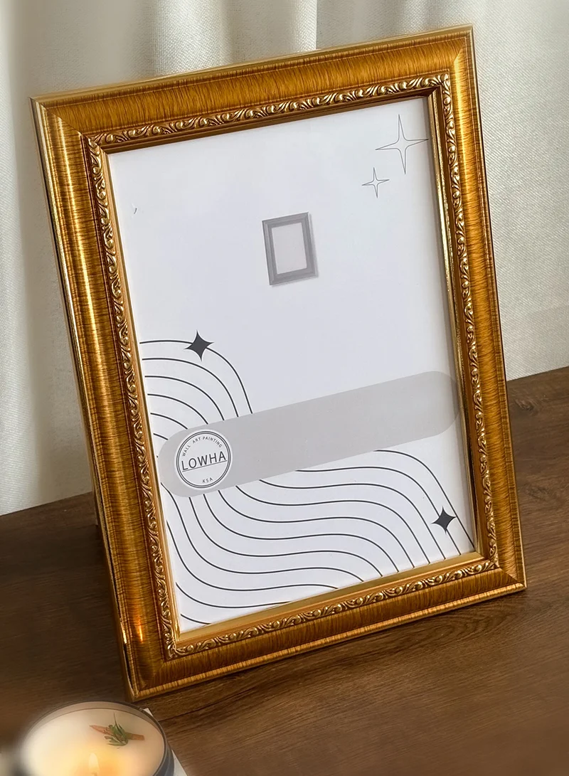 LOWHA Ornate Tabletop Picture Photo Frame with MDF Backing Includes Built-in Stand and Acrylic Front