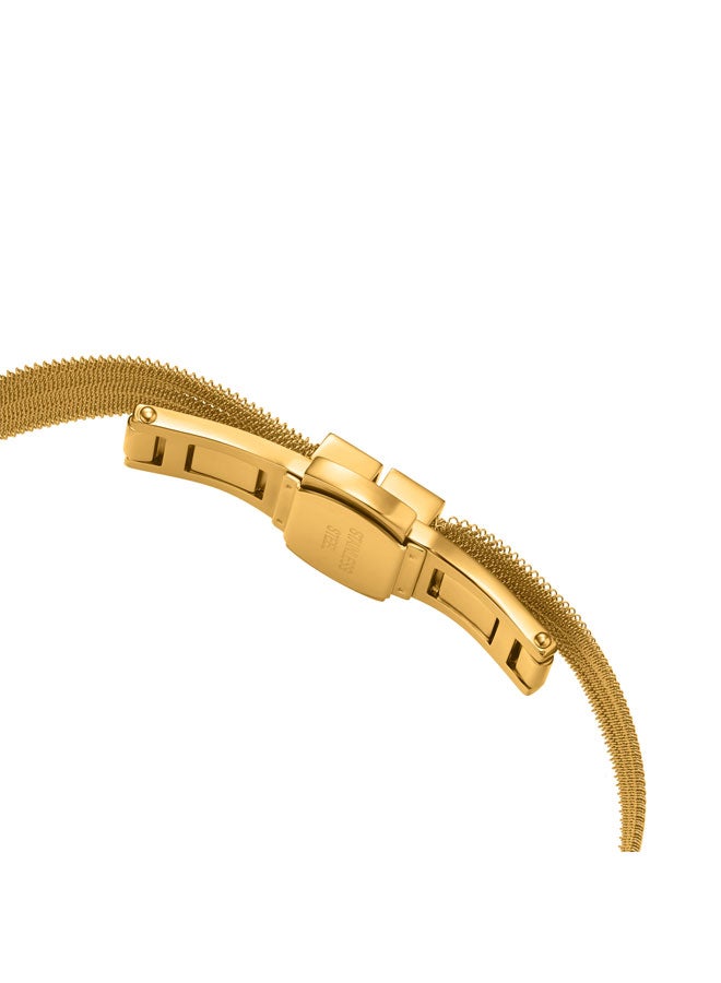 ESCADA Eleanor Bracelet for Women Gold-Plated Mesh Design, Crystal-Decked Logo Charm, Modern Luxury - Image 3