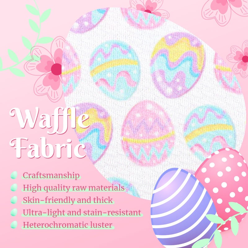 ONENINEDREAM 6â€ Easter Baby Bows Rabbit Egg Bows for Girls Newborn Easter Bunny Ears Hairbands Elastic Nylon Bows Headbands Easter Hair Accessories Pink White Blue - Image 5