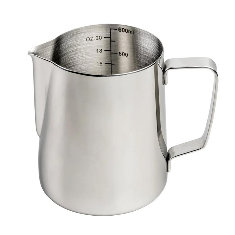 BEAN BLISS Bean Bliss 600ml Milk Pitcher with Internal mlOz Markings Stainless Steel Latte Art Pitcher Perfect for Steaming Milk Espresso and Frothing Professional Barista Tool  - Image 1