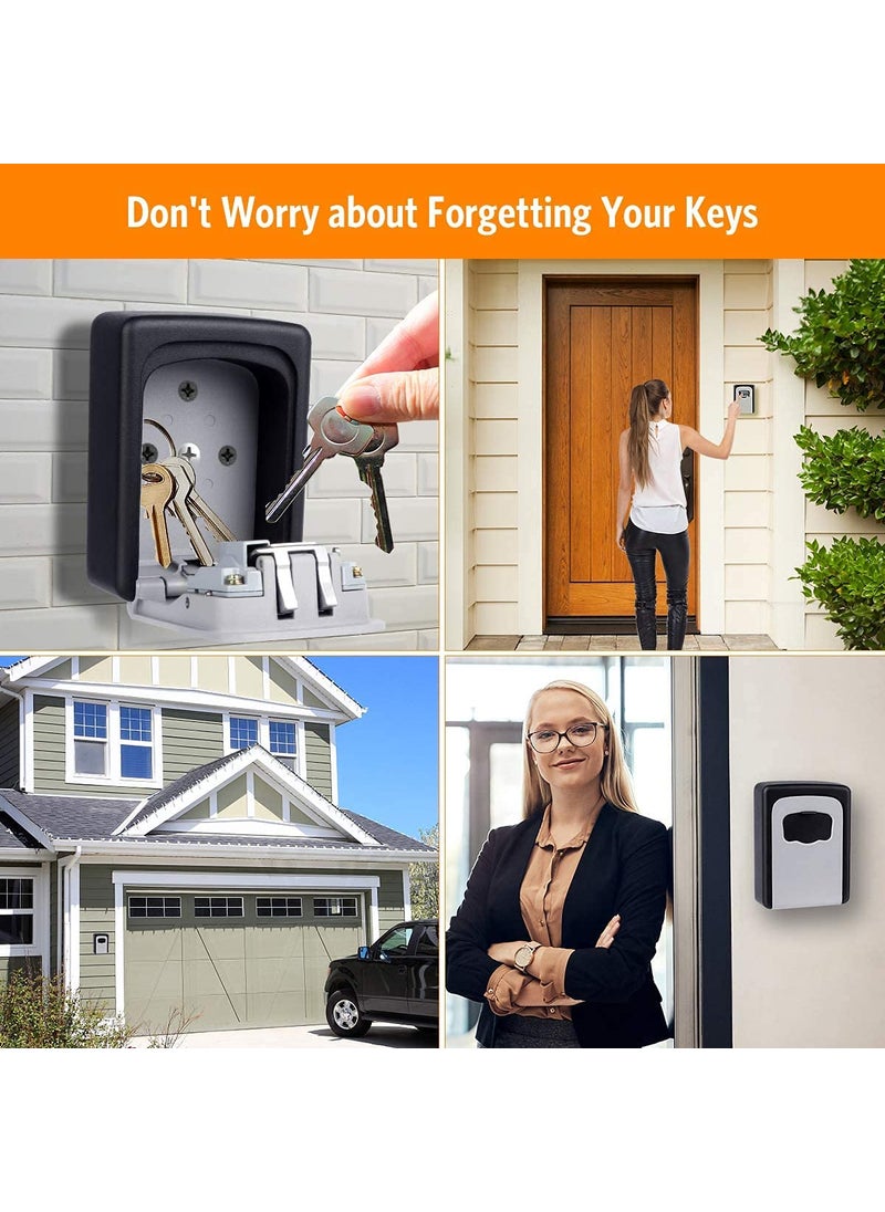 oddpod oddpod Combination Key Safe BoxKey Safe Lock Box Outdoor Storage Box with Code Combination Password Security Lock CH801 Black  - Image 3