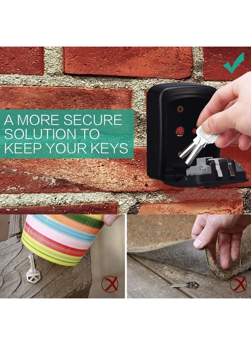 oddpod oddpod Combination Key Safe BoxKey Safe Lock Box Outdoor Storage Box with Code Combination Password Security Lock CH801 Black  - Image 2