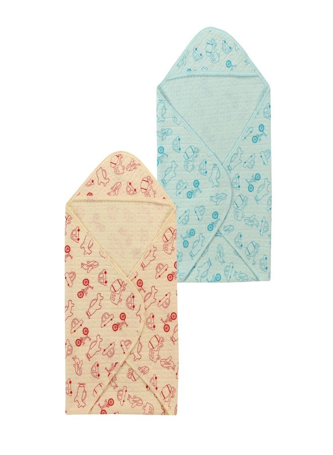 Dikary Hooded Baby Towel - Premium Soft Baby Bath Towel for Bathtub for Newborn, Infant - Ultra Absorbent, Natural Baby Stuff Towel for Boy and Girl (Blue Yellow) - Image 1