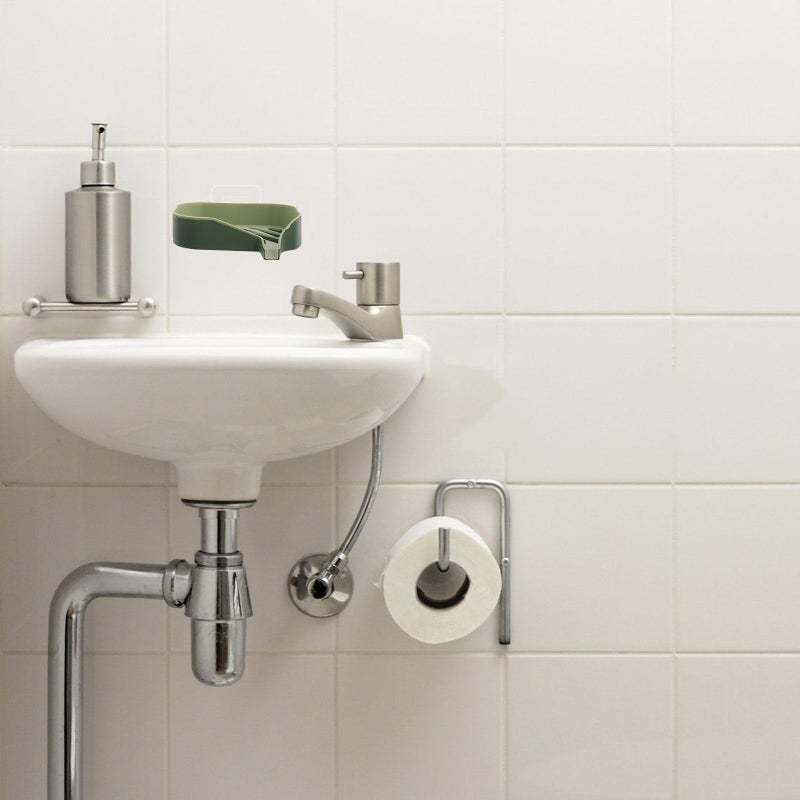 Large Green Plastic Shower Soap Holder with Hook Wall Mounted Self Draining Soap Dish for Bathroom Kitchen - Image 5
