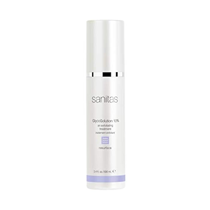 Sanitas Skincare GlycoSolution 10%, Active, Exfoliating Treatment, Liquid Exfoliant, Glycolic Acid, 3.4 Ounces - Image 1