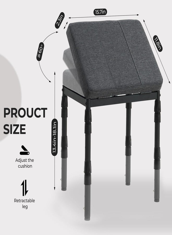 TIOPGHAD Adjustable Ottoman Pouf, 4 Height Position & 60 Degree Tilt Angle Adjustment Footrest Ottomans Footrest Foot Stools Pouffe Footstool for Under Desk for Living Room Home(Carbon Gray) - Image 2