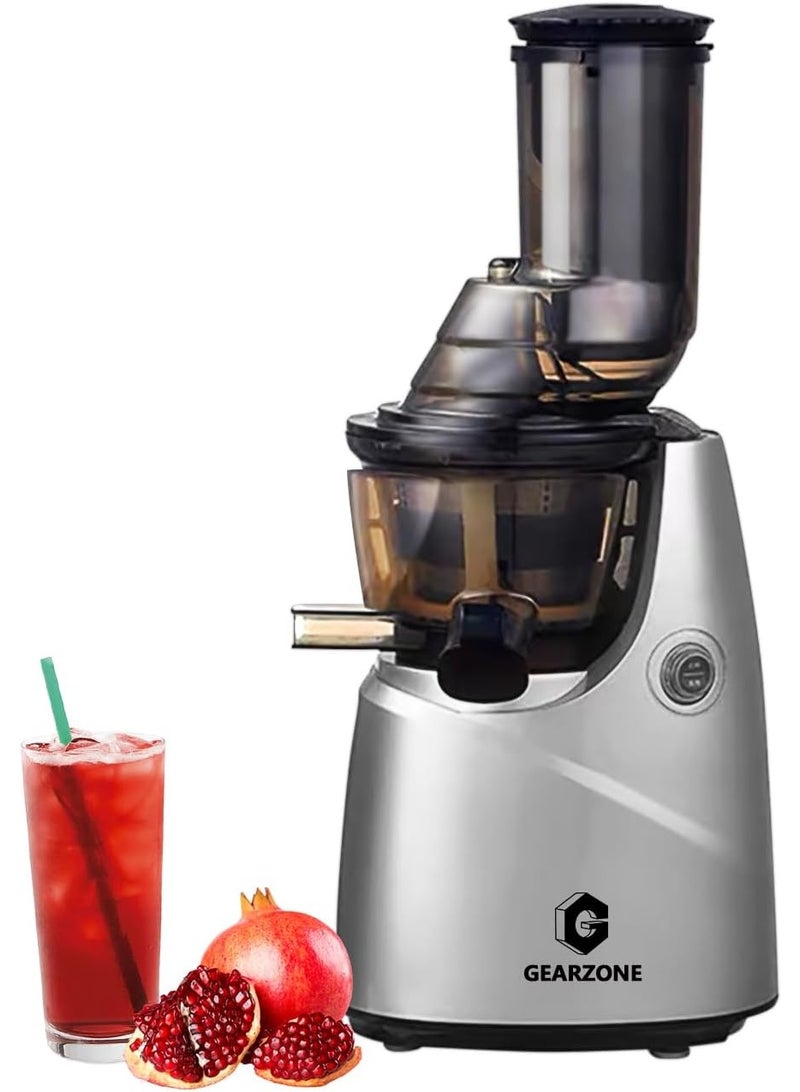 GearZone عصارة فضية بضغط بارد، إنتاج عالي من العصير للفواكه - Image 1