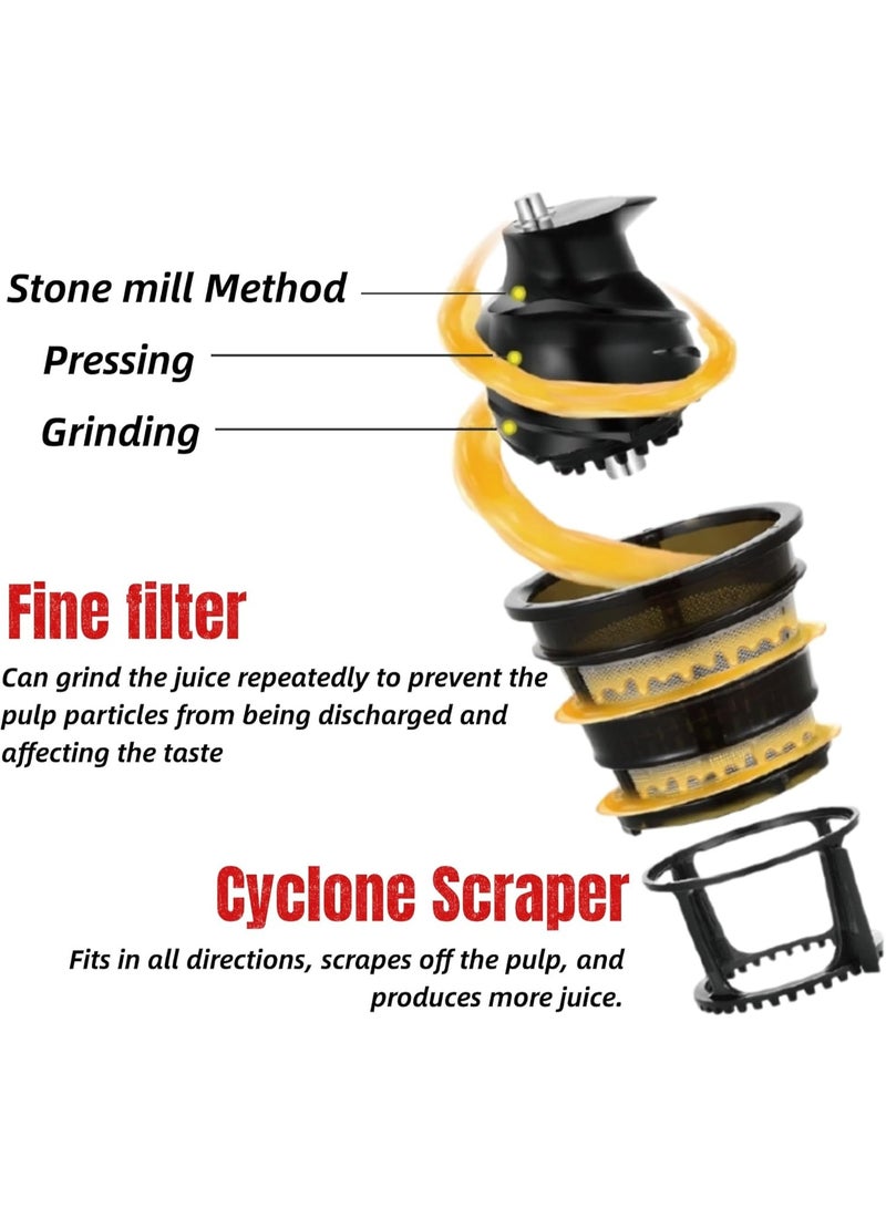 GearZone عصارة فضية بضغط بارد، إنتاج عالي من العصير للفواكه - Image 3