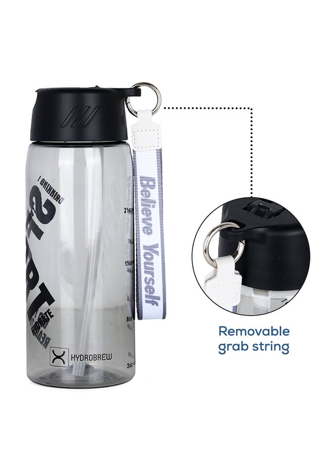 HYDROBREW زجاجة ماء مع حبل حمل 800 مل - أسود - Image 3