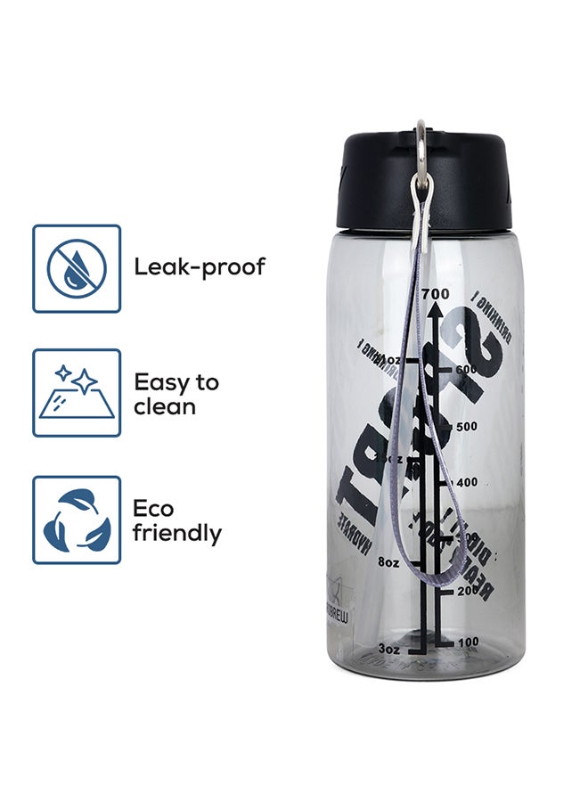 HYDROBREW زجاجة ماء مع حبل حمل 800 مل - أسود - Image 4