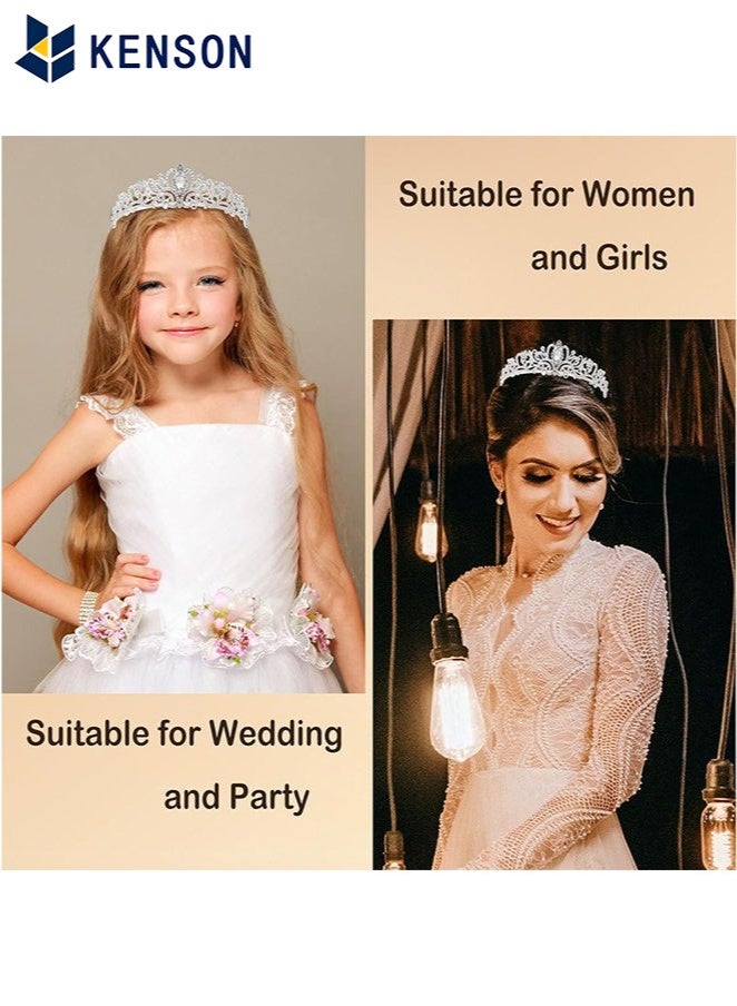 KENSON Silver Tiaras and Crowns for Women Girls, Crystal Birthday Queen Crowns with Comb Rhinestone Princess Tiara Hair Accessories Wedding Crown for Brides - Image 2