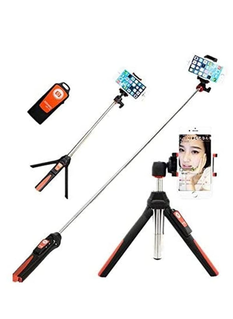 Generic - Benro MK10 Handheld Mini Tripod Selfie Stick with Remote Control for Smartphone (Black Red) - Image 1