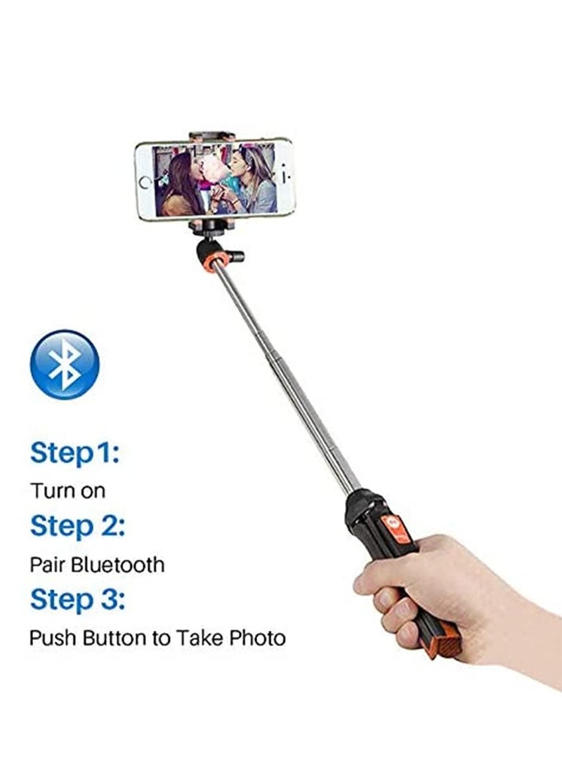Generic - Benro MK10 Handheld Mini Tripod Selfie Stick with Remote Control for Smartphone (Black Red) - Image 1