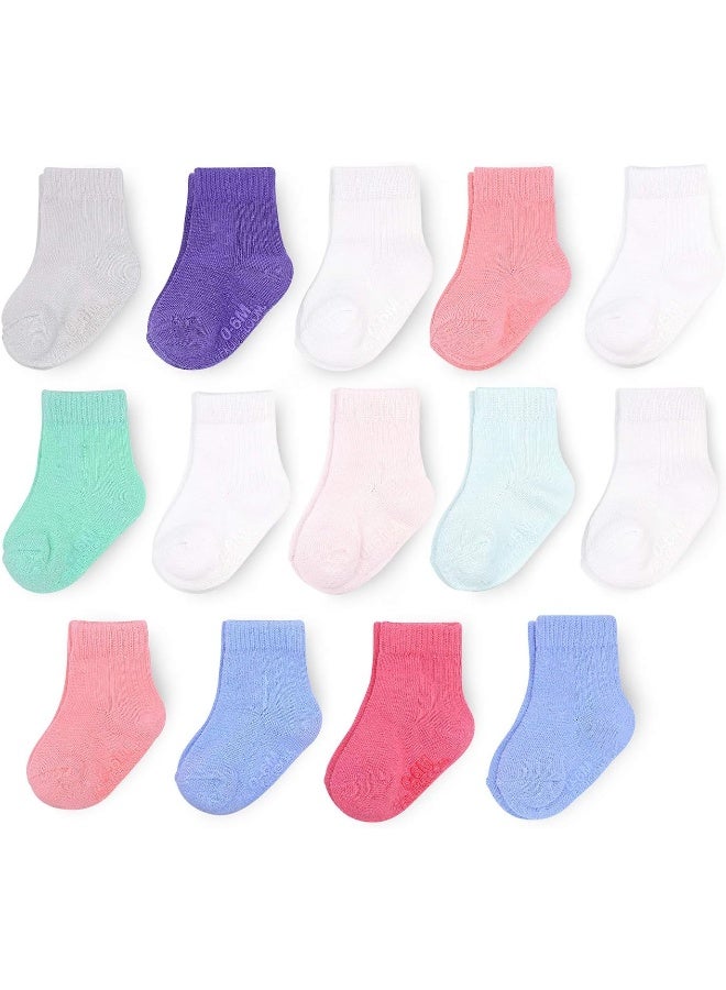 FRUIT OF THE LOOM Fruit of the Loom Baby 14-Pack Grow & Fit Flex Zones Cotton Stretch Socks - Image 1