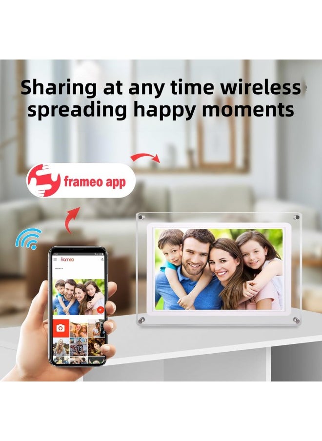 Generic - Acrylic Frameo Electronic Digital Photo Frame 10.1 Inch Smart WiFi Connection Picture Video Player-Color:10.1inch Acrylic Cloud Photo Frame European Regulations - Image 1