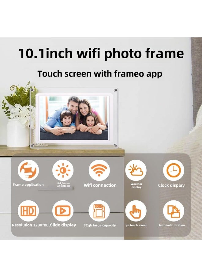 Generic - Acrylic Frameo Electronic Digital Photo Frame 10.1 Inch Smart WiFi Connection Picture Video Player-Color:10.1inch Acrylic Cloud Photo Frame European Regulations - Image 1