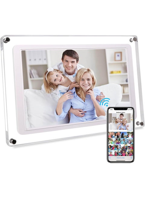 Acrylic Frameo Electronic Digital Photo Frame 10.1 Inch Smart WiFi Connection Picture Video Player-Color:10.1inch Acrylic Cloud Photo Frame European Regulations