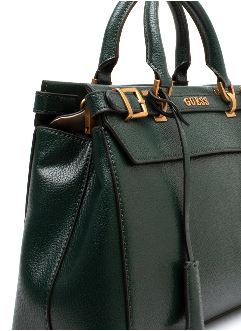 GUESS - Sestri Satchel Bag Forest Green - Image 1