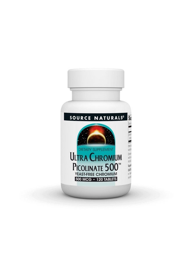 Source Naturals Ultra Chromium Picolinate 500 mcg Yeast-Free Dietary Supplement - 120 Tablets - Image 1