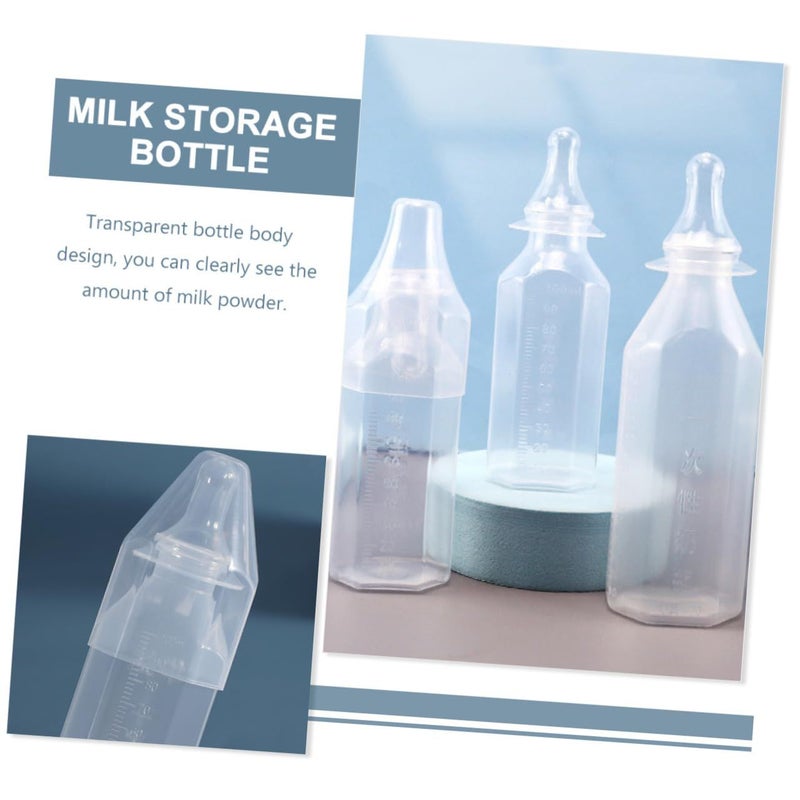 5 Pack Newborn Disposable Milk Bottles With Nipples And Covers Food Grade Portable Transparent Design - Image 3
