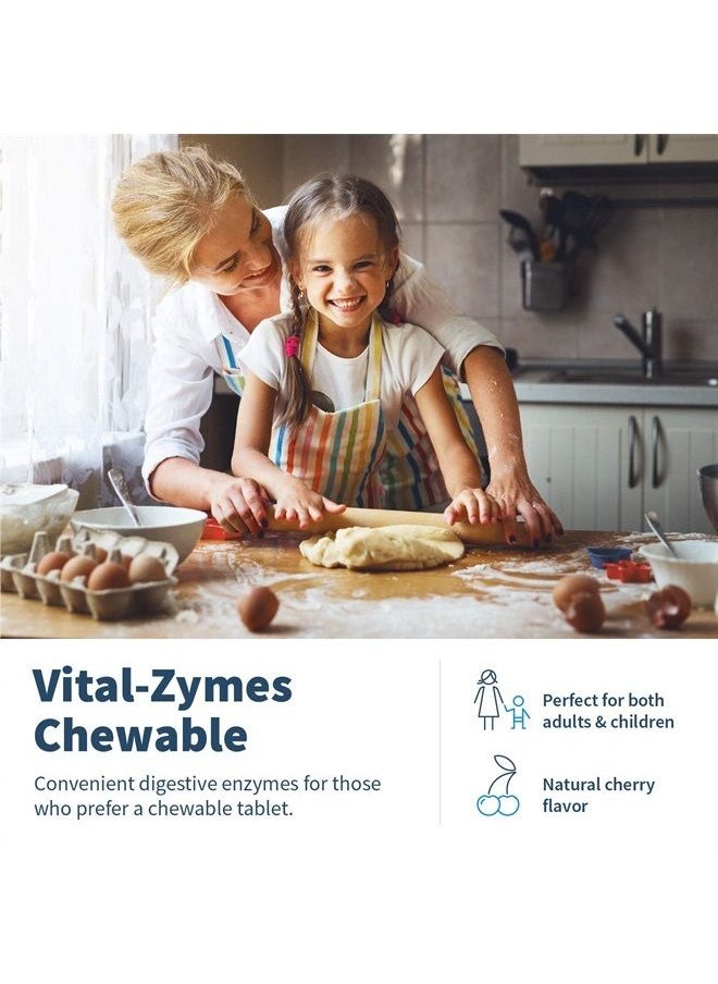 Klaire Labs - Vital-Zymes Chewable Digestive Enzymes - Broad Spectrum, DPP-IV Activity Digestive Enzymes - Supports The Breakdown of Proteins, Fats, Carbs, Sugars & Fibers - Gluten Free (180 Tablets) - Image 1