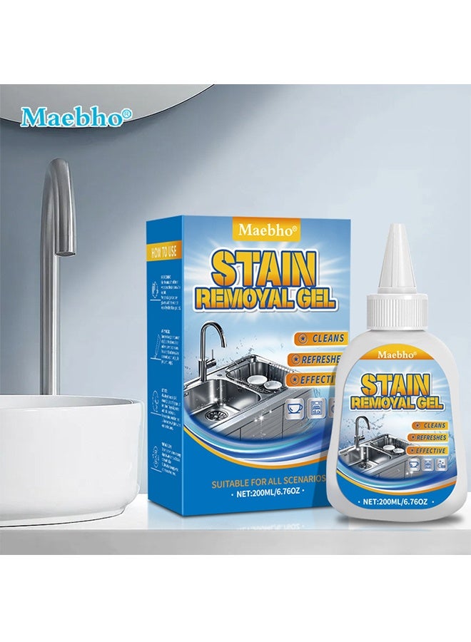 Maebho Stain Removal Gel，Mold and Mildew Removal Gel Stain Cleaner Household Cleaning for Washing Machine Washer Tiles Grout Sealant Kitchen Bathroom Sinks Showers Bathtub-200ml - Image 4