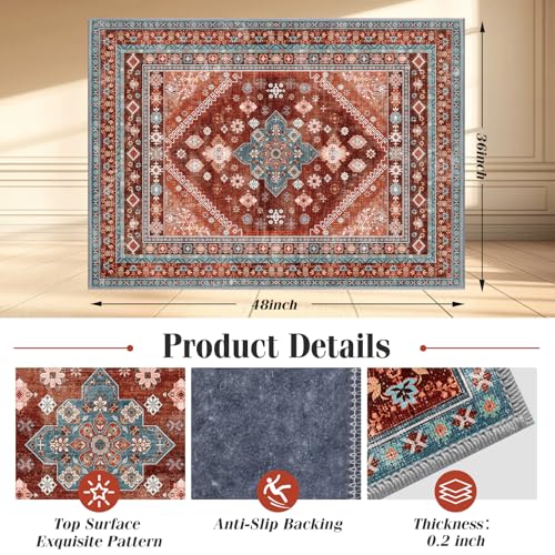 Lreedy Office Chair Mat for Hardwood Floor Tile Floor36X 48 Heavy Duty Desk Chair Mat for Hard Floors Under Desk Rug for Rolling Computer ChairAnti SlipLow Pile Carpet Floor ProtectorBrown Red - Image 3