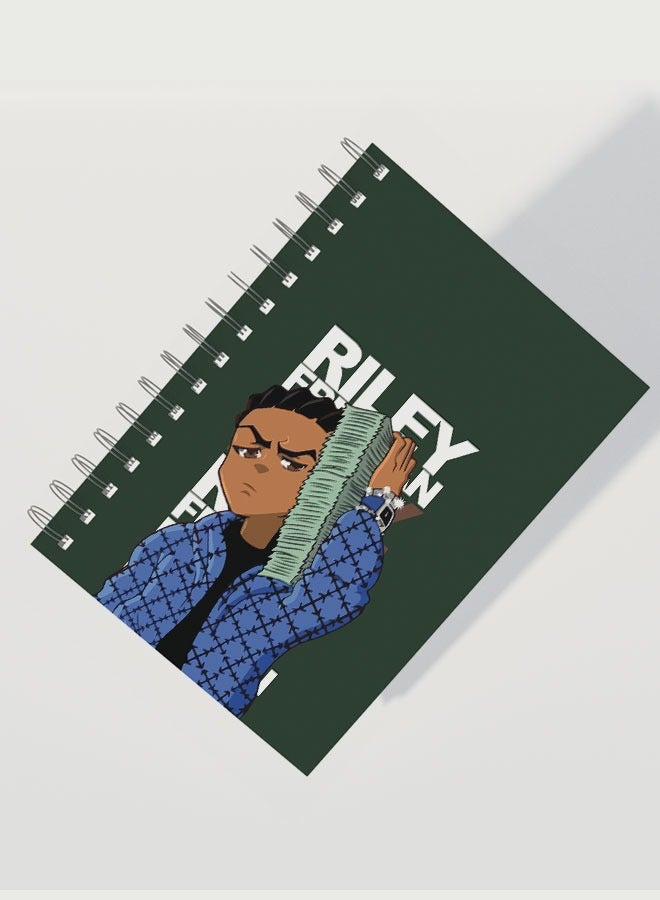 LIT The Boondocks A5 Notebook The Boondocks A5 Size Spiral Notebook Riley Freeman Spiral Notebook Brotherhood Funny anime Moment Money Anime  - Image 2