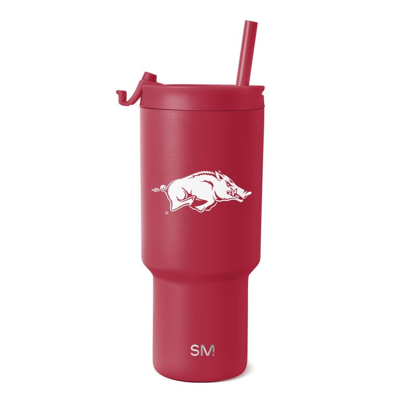 Simple Modern Officially Licensed Collegiate Arkansas Razorbacks 30 oz Tumbler with Flip Lid and Straws Insulated Cup Stainless Steel Gifts for Men Women Trek Collection University of Arkansas - Image 2