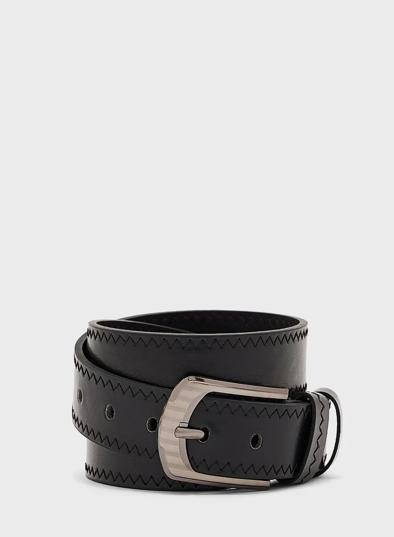 Seventy Five Faux Leather Stitch Belt