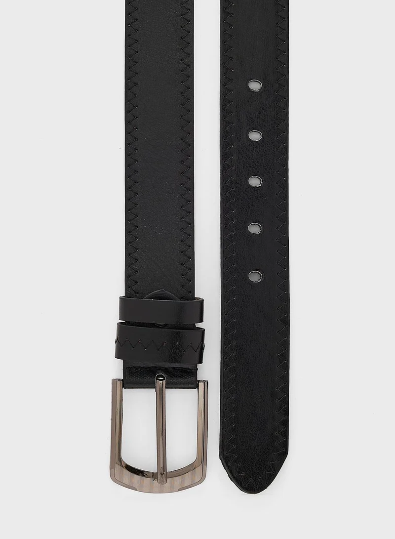 Seventy Five Faux Leather Stitch Belt