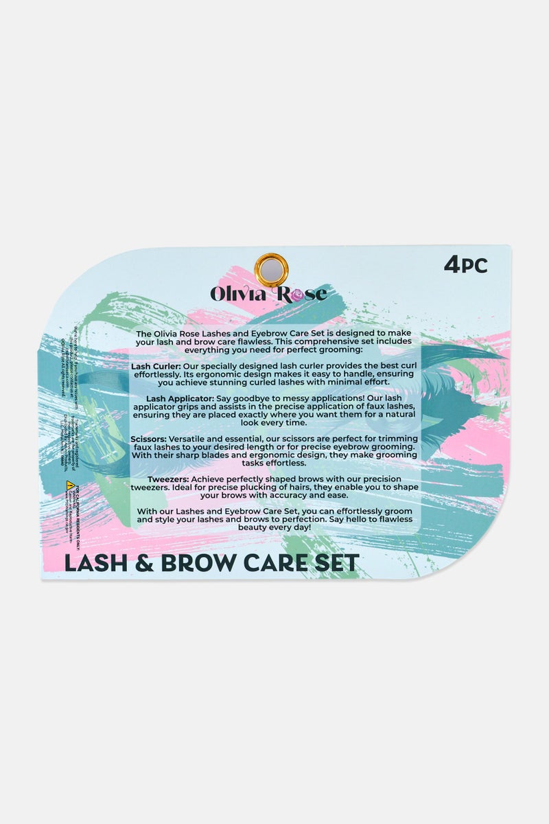 Olivia Rose Stainless Steel 4 Pieces Lash And Brow Care Set, Silver - Image 3