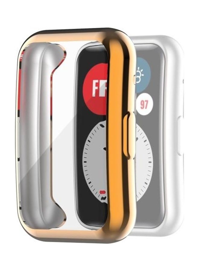TPU Protective Case Cover For Huawei Watch Fit Full Coverage Rose Gold - Image 1