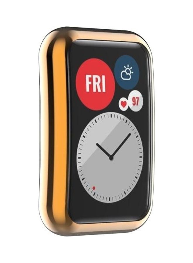 TPU Protective Case Cover For Huawei Watch Fit Full Coverage Rose Gold - Image 5