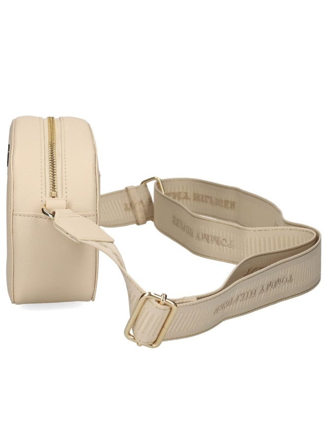 Tommy Hilfiger Sport Tommy Hilfiger Beige Women’s Crossbody Bag AW0AW16679 – Elegant Premium Leather Handbag - Image 4