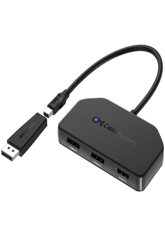كابل ماترز موزع كابل ماترز DisplayPort 1.4 MST (منفذ HDMI 2.0 واحد + منفذي DP 1.4)، موزع DP مزود بمنفذي DisplayPort ومنفذ HDMI واحد لنظام التشغيل Windows، غير متوافق مع macOS - Image 1