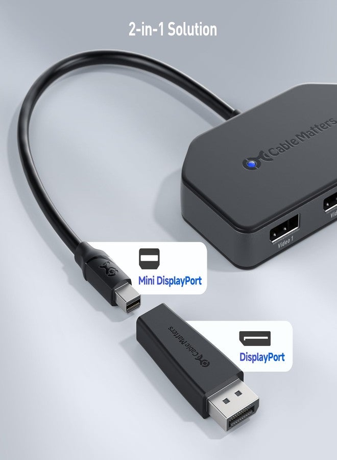 كابل ماترز موزع كابل ماترز DisplayPort 1.4 MST (منفذ HDMI 2.0 واحد + منفذي DP 1.4)، موزع DP مزود بمنفذي DisplayPort ومنفذ HDMI واحد لنظام التشغيل Windows، غير متوافق مع macOS - Image 3