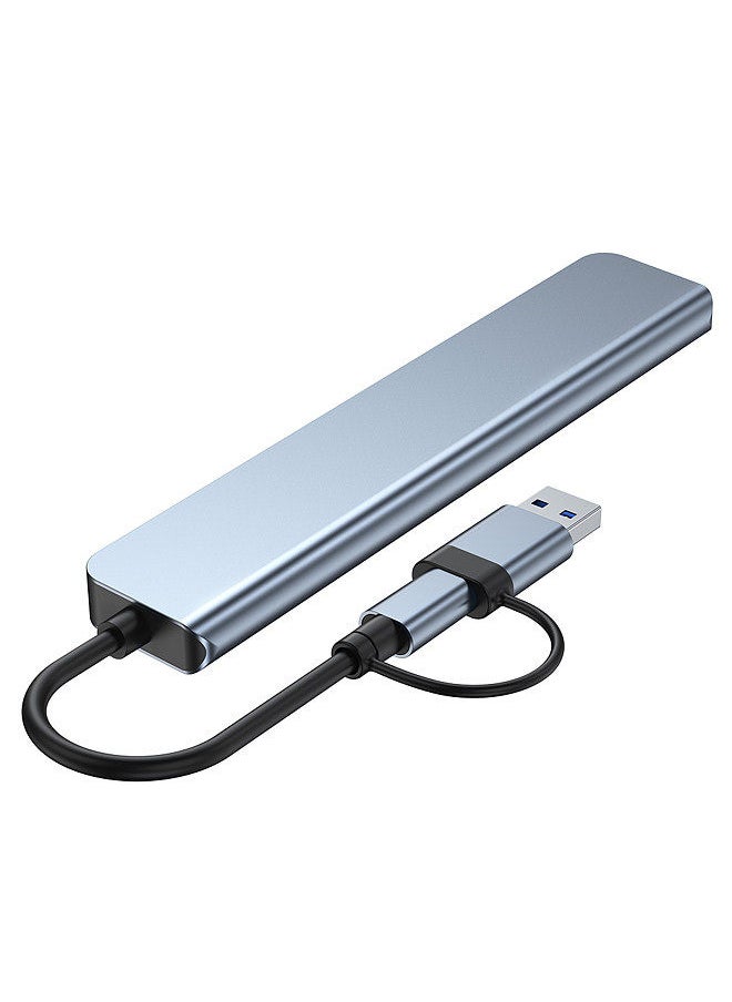 Y&D - 2217 USB-A+USB-C Hub Adapter 7-in-1 Multi-port USB Docking Station with USB3.0+USB2.0*4+PD+USB-C Data Port Extension for Laptops Smartphones Desktops - Image 1