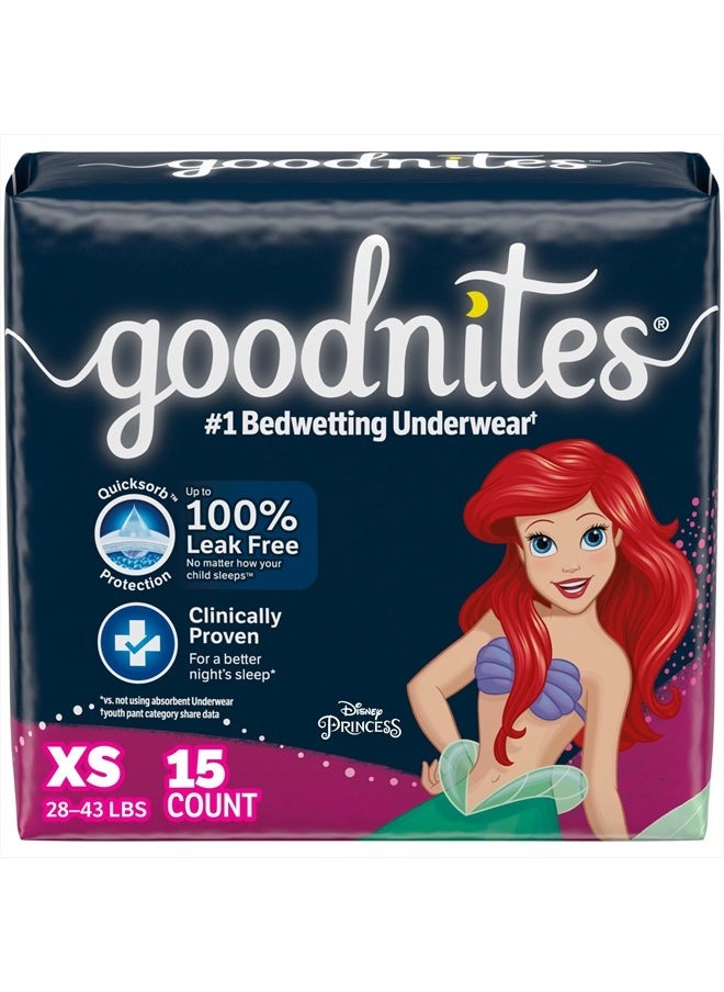 GoodNites Goodnites Girls' Nighttime Bedwetting Underwear, Size Extra Small (28-43 lbs), 15 Ct  - Image 1
