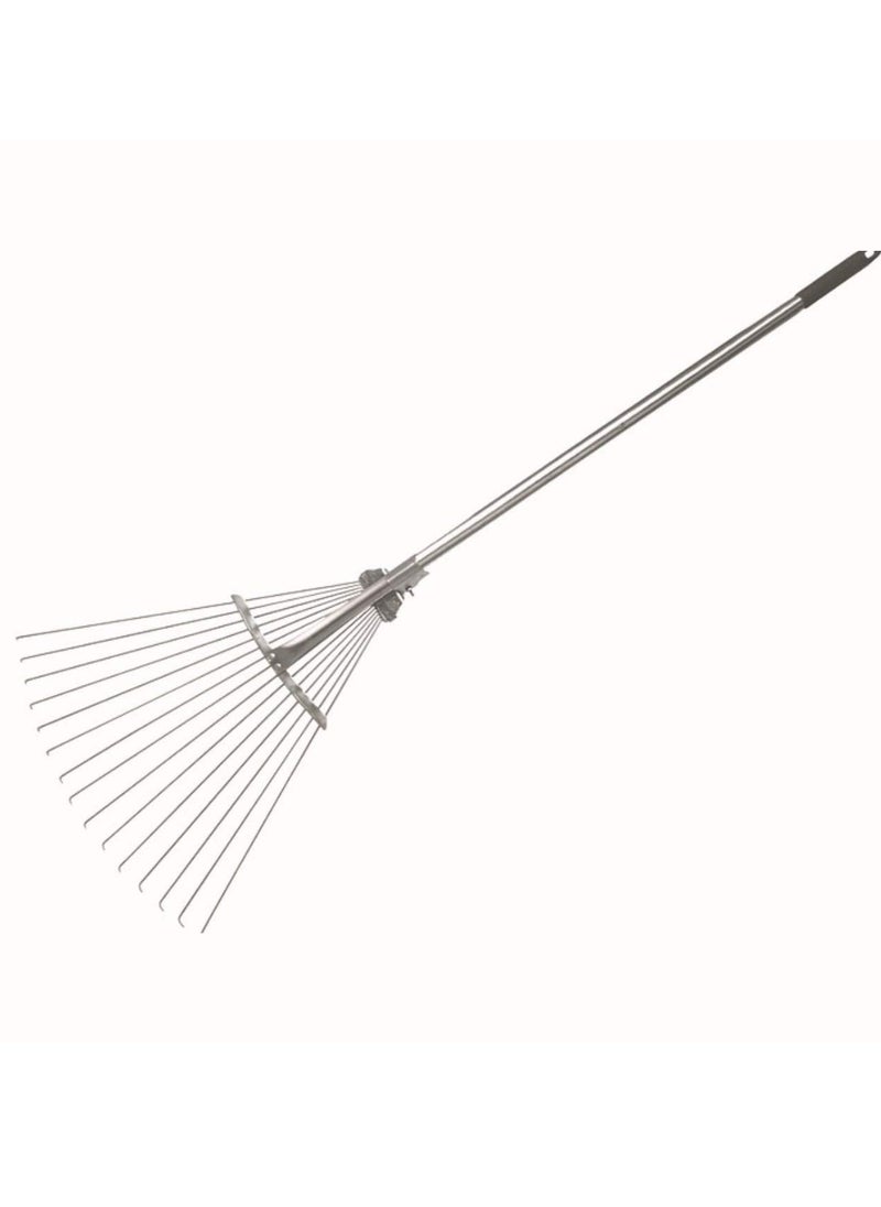 Adjustable Aluminum Handle 15 Teeth Gardening Hand Tools Telescopic Garden Leaf Rake Garden Tool Folded Length 115CM Extended Length 150CM