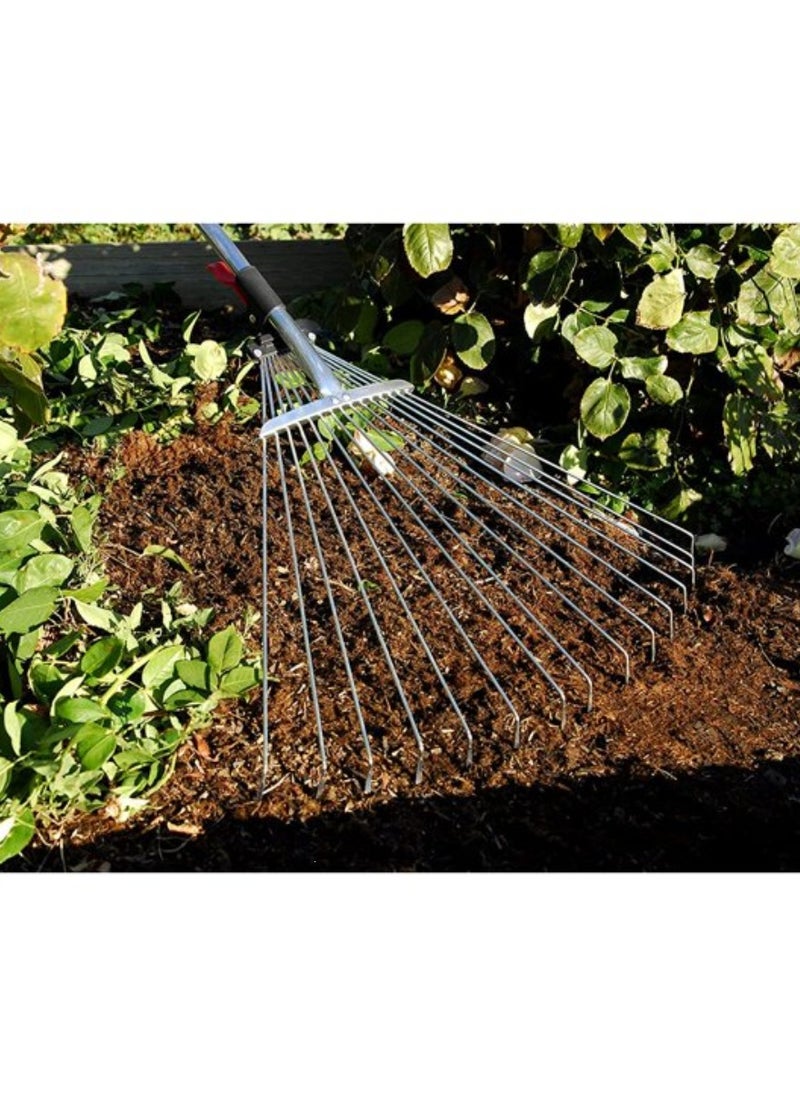 Adjustable Aluminum Handle 15 Teeth Gardening Hand Tools Telescopic Garden Leaf Rake Garden Tool Folded Length 115CM Extended Length 150CM