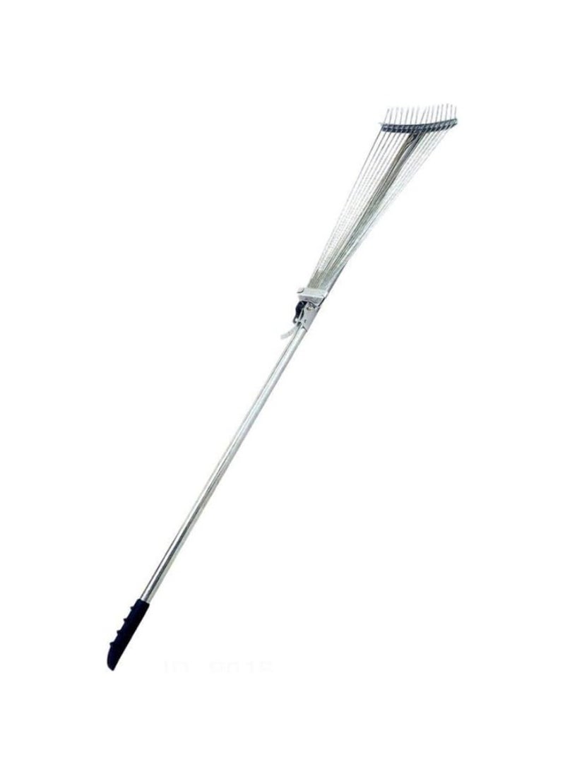 Adjustable Aluminum Handle 15 Teeth Gardening Hand Tools Telescopic Garden Leaf Rake Garden Tool Folded Length 115CM Extended Length 150CM